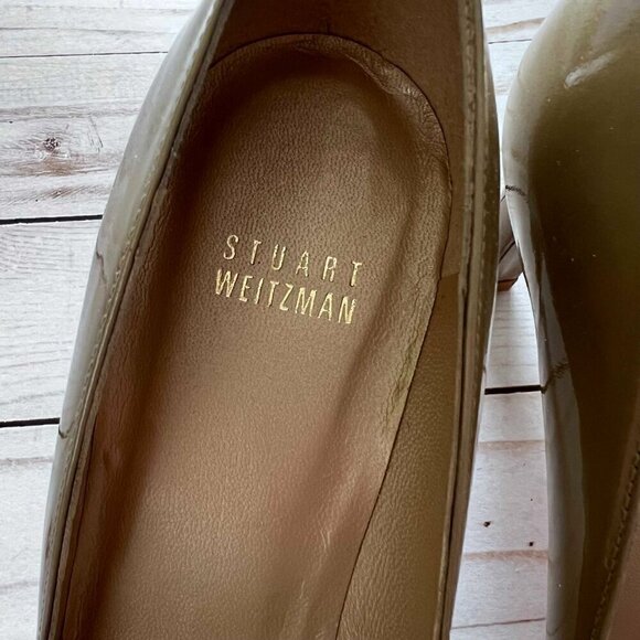 NWT Stuart Weitzman Women's Silk Soft Patent Open Toe Pump Shoes Size 8.5 - Picture 4 of 10